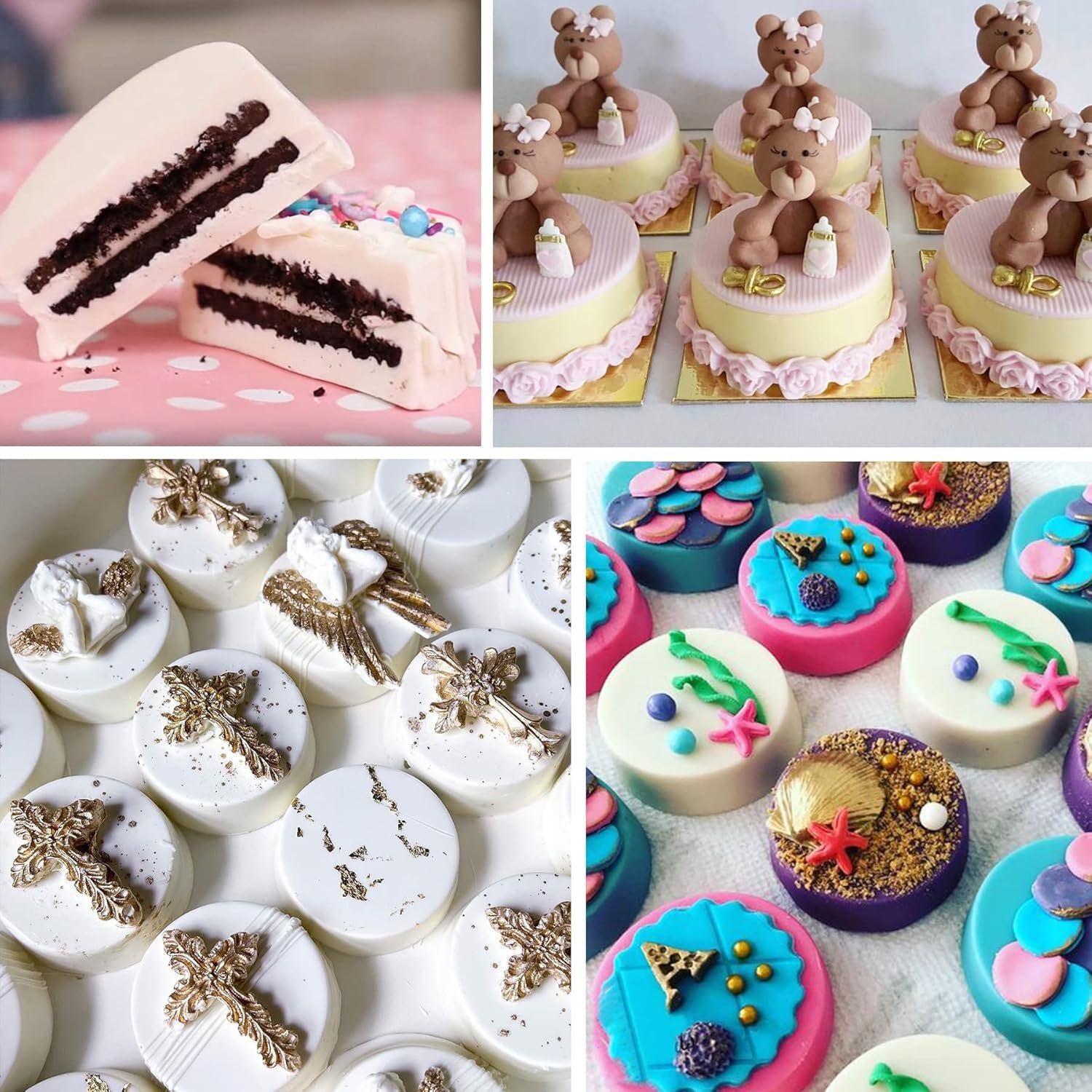 Sidosir 3Pcs Oreo Cookie Chocolate Silicone Mold, 12-Cavity Round Cylinder Oreo Chocolate Cover Molds for Candy, Silicone Baking Molds for Mini Cakes, Jelly - Image 6