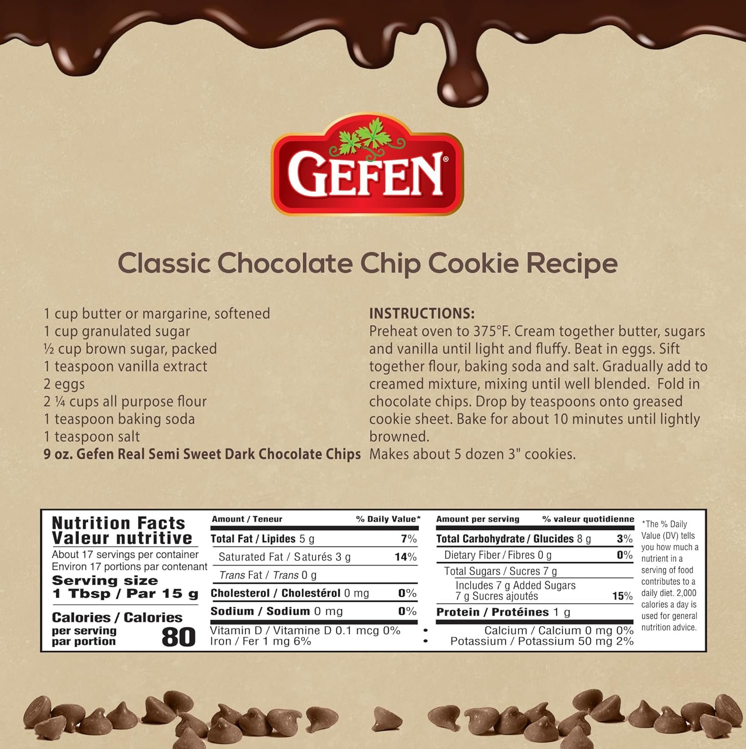 Gefen Vegan Semi Sweet Real Dark Chocolate Chips, Dairy Free 9oz (3 Pack),Nut Free, Lactose Free, Kosher, Great for Baking - Image 2