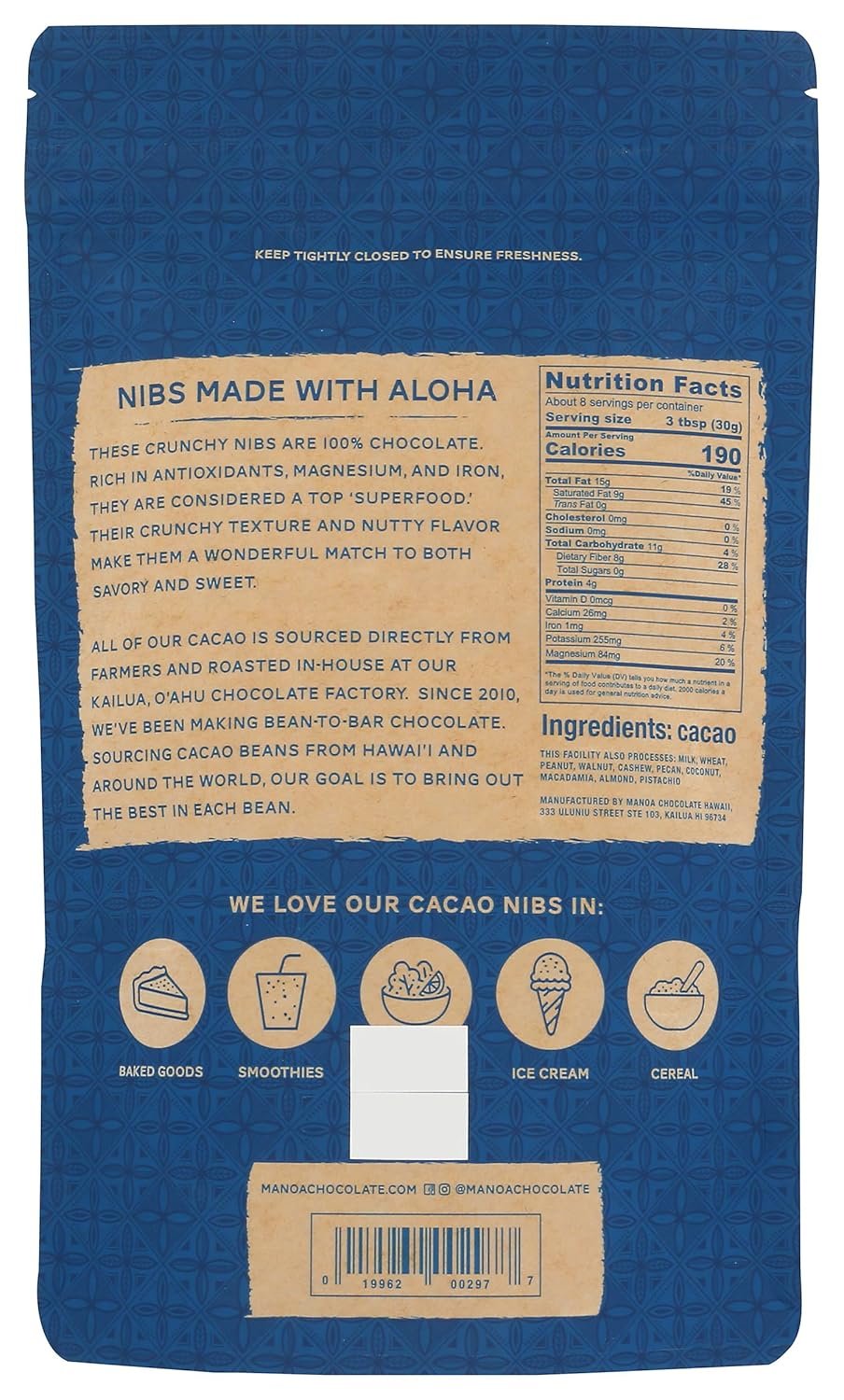 Manoa Chocolate Cacao Nibs, 8 Oz - Image 2
