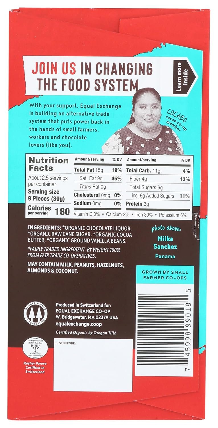Equal Exchange Organic Dark Chocolate Panama Extra Dark, 2.8 oz - Image 2