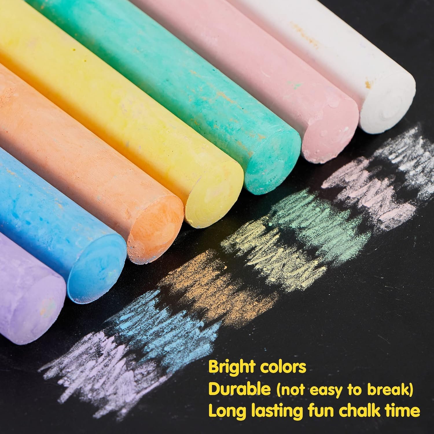 JOYIN 160 PCS Sidewalk Chalks Set-16 Colors Non-Toxic Washable Jumbo Chalk for Outdoor Art Play, Painting on Chalkboard, Blackboard and Playground - Image 3