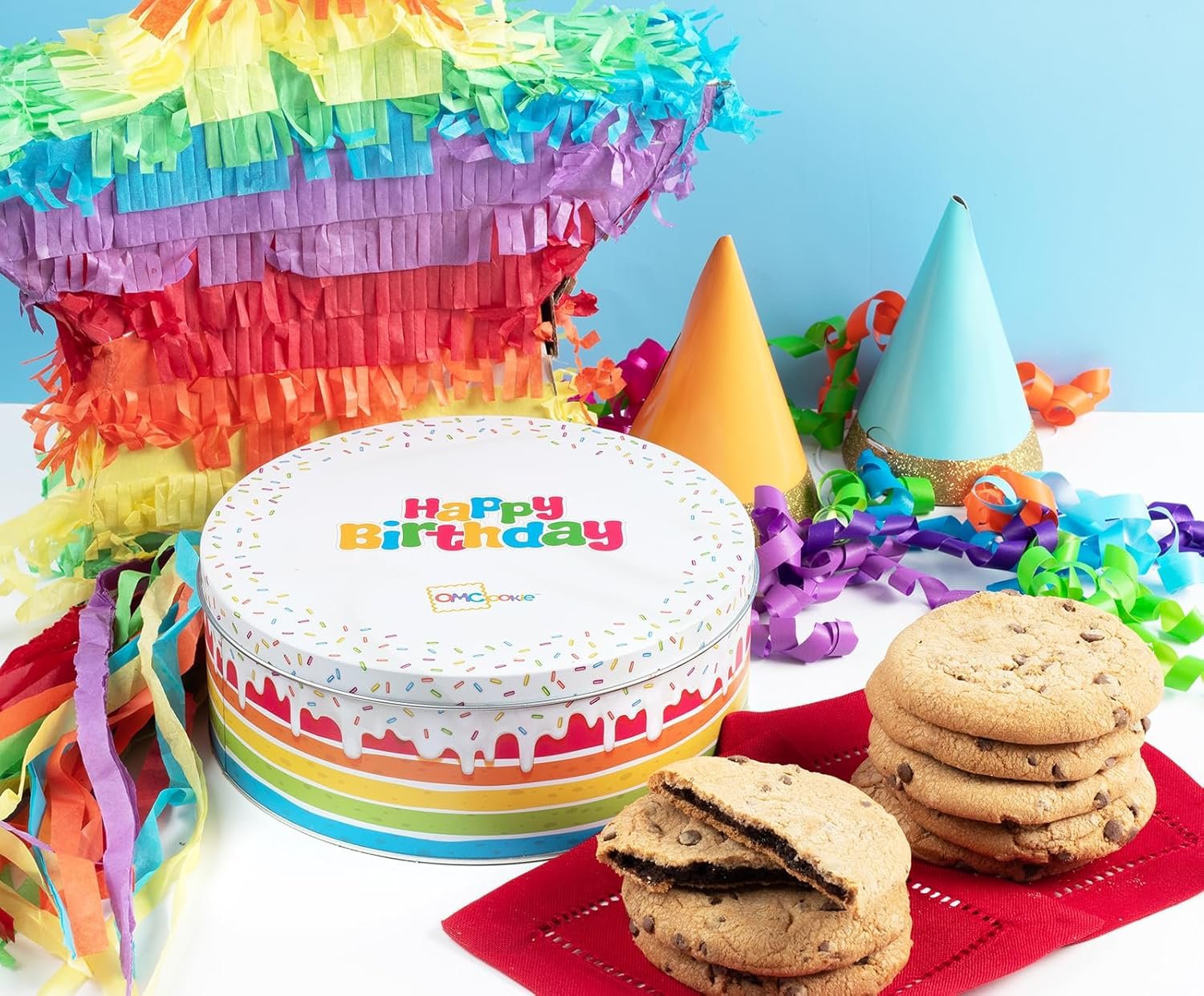 Happy Birthday Cookies Tin Chocolate Chip Gift Basket Tin Individually Wrapped Food Gift for Men Women Gourmet Kosher - Image 4