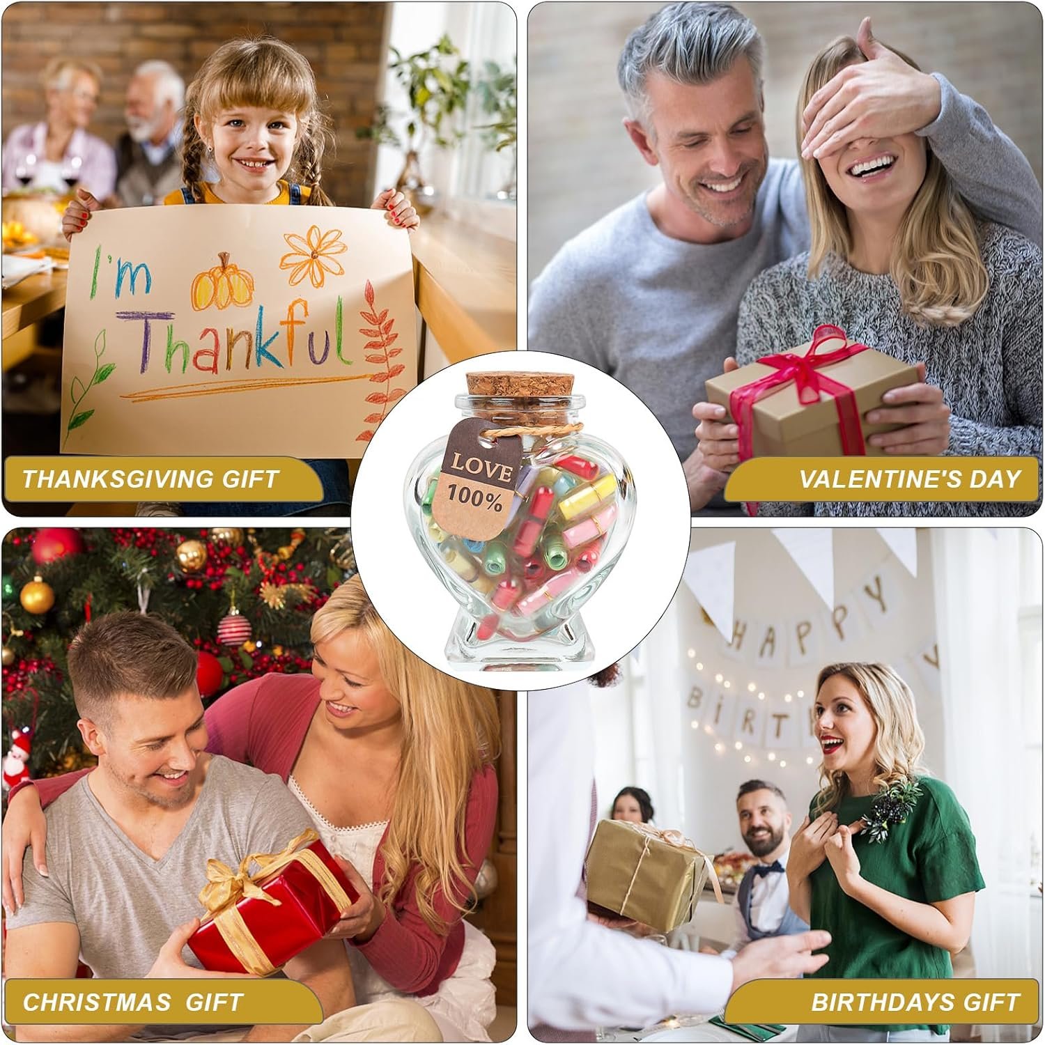 Capsule Letters Message in Glass Bottle,Message Pills Love Letter Gift for Boyfriend Girlfriend Wife Friend Birthday Christmas Anniversary Valentine Day Gift. (44PCS in a Bottle) - Image 6