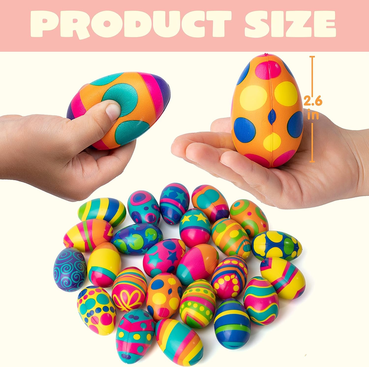 JOYIN 24 PCS Easter Eggs Colorful and Squishy Toy, Slow Rising Stress Relief Fidget Toy Squeeze Easter Eggs, Basket Stuffer, Assorted Colors, Party Favors - Image 6