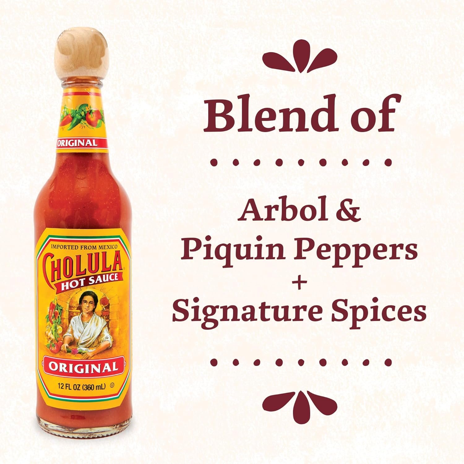 Cholula Hot Sauce Multipack, Original, Product of Mexico, Gift Set Includes Three 12 Fl Oz Bottles, Blend of Arbol & Piquin Peppers with Spices for Eggs, Rice, Tacos, Huevos Rancheros & More, 3 count - Image 4