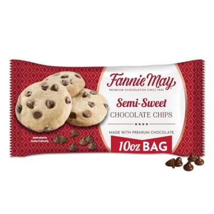 Fannie May Semi-Sweet Chocolate Chips for Baking, Premium Chocolate Holiday Baking Chips, 10 oz