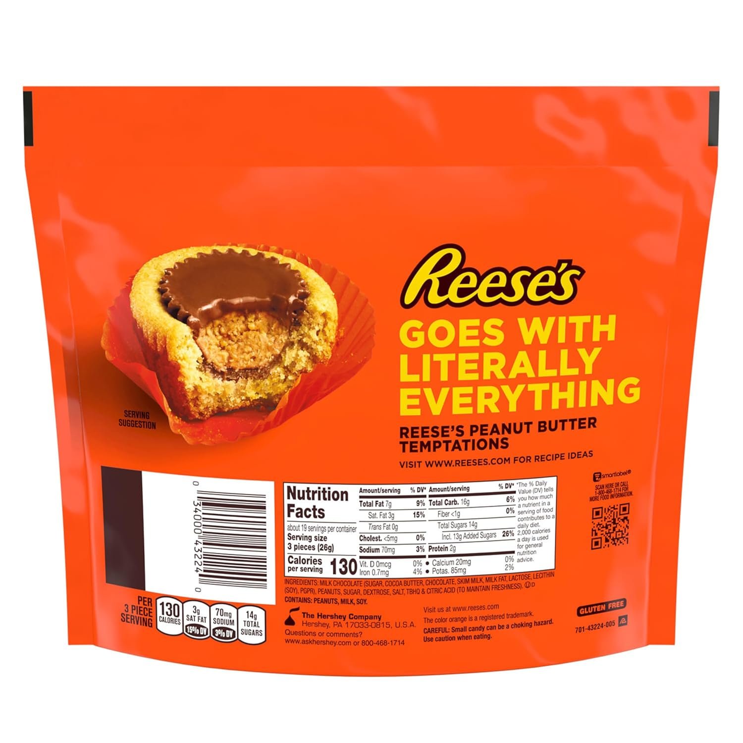 REESE'S Miniatures Milk Chocolate Peanut Butter Cups, Candy Family Pack, 17.6 oz - Image 2