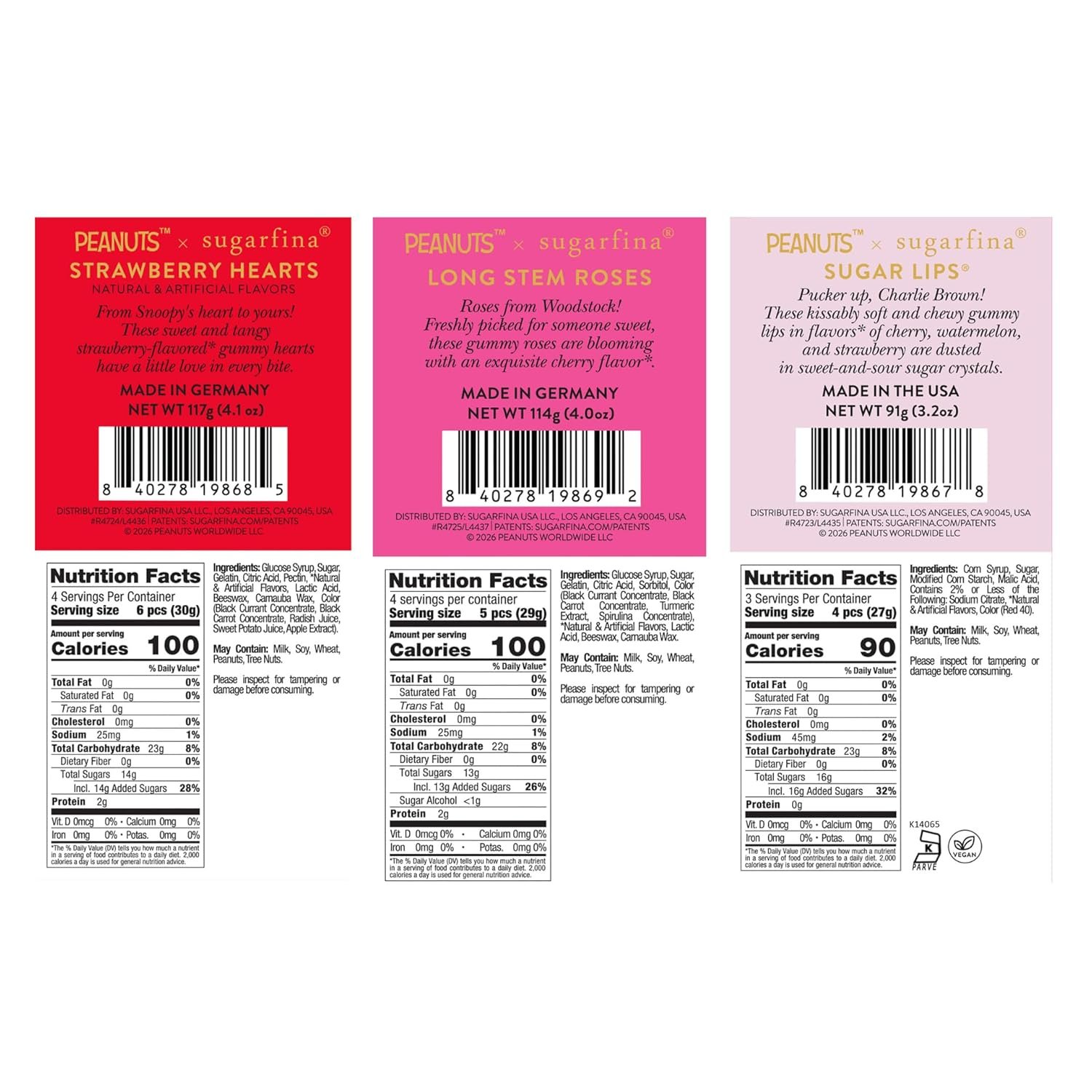 Peanuts x Sugarfina Love Mail 3 Piece Candy Bento Box | Peanuts Valentine's Day - Image 2