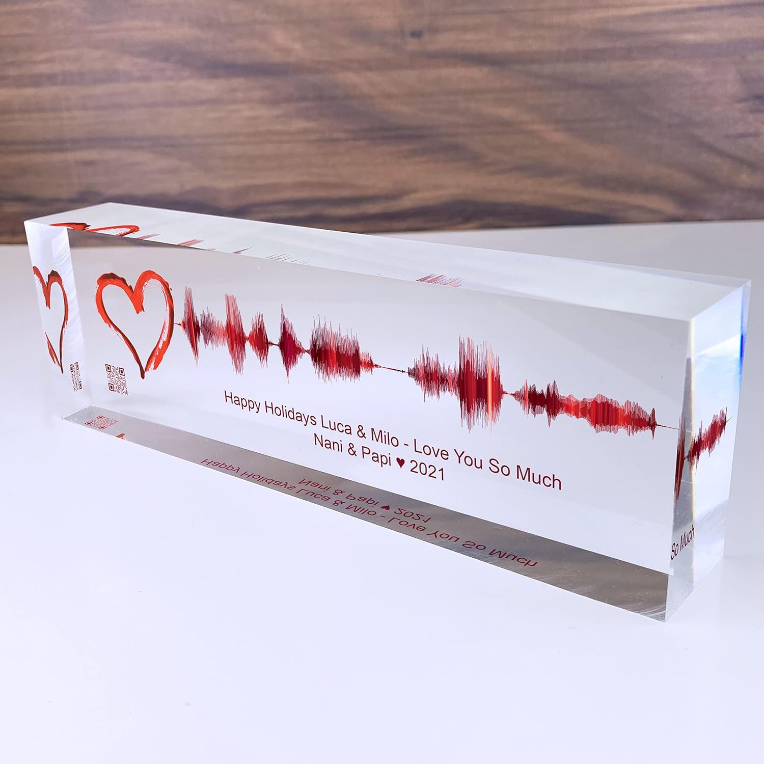 Artblox Soundwave Art With Scannable Qr Code Any Video Voice Recording Baby Heartbeat Or Song To Acrylic Glass Spotify Plaque Cool Mothers Day Customized Gifts For Wife Girlfriend Sound Card