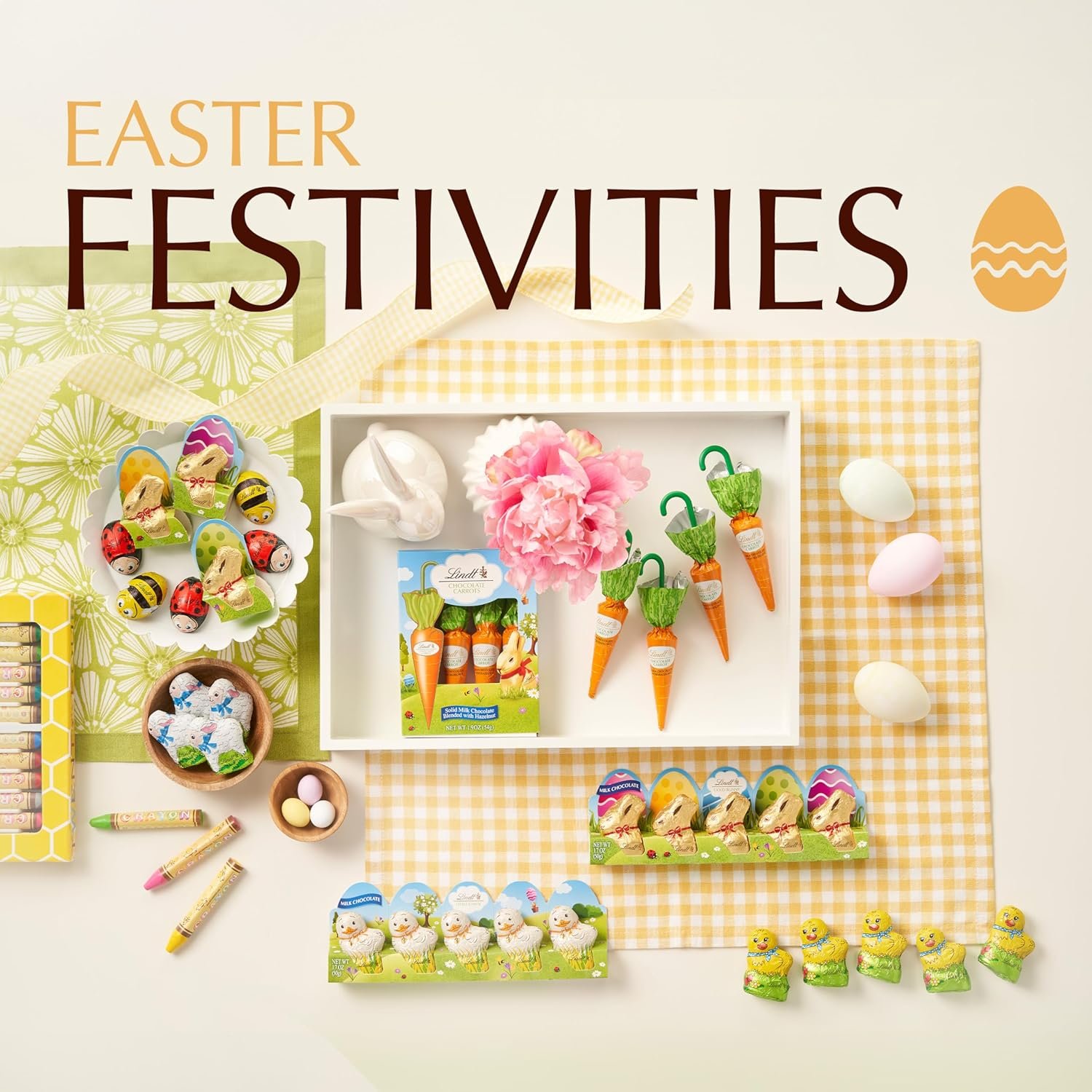 Lindt Mini Lambs Milk Chocolate, Hollow Milk Chocolate Easter Candy, 1.7 oz., 5-Pack - Image 4