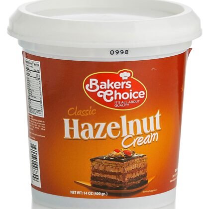 Hazelnut Spread Pastry Filling, 14 oz. - Hazelnut Cream - Cake Filling, Donut and Dessert Topping and Spread - Baking Ingredient For Cakes, Ice Cream - Dairy Free, Kosher - By Baker’s Choice