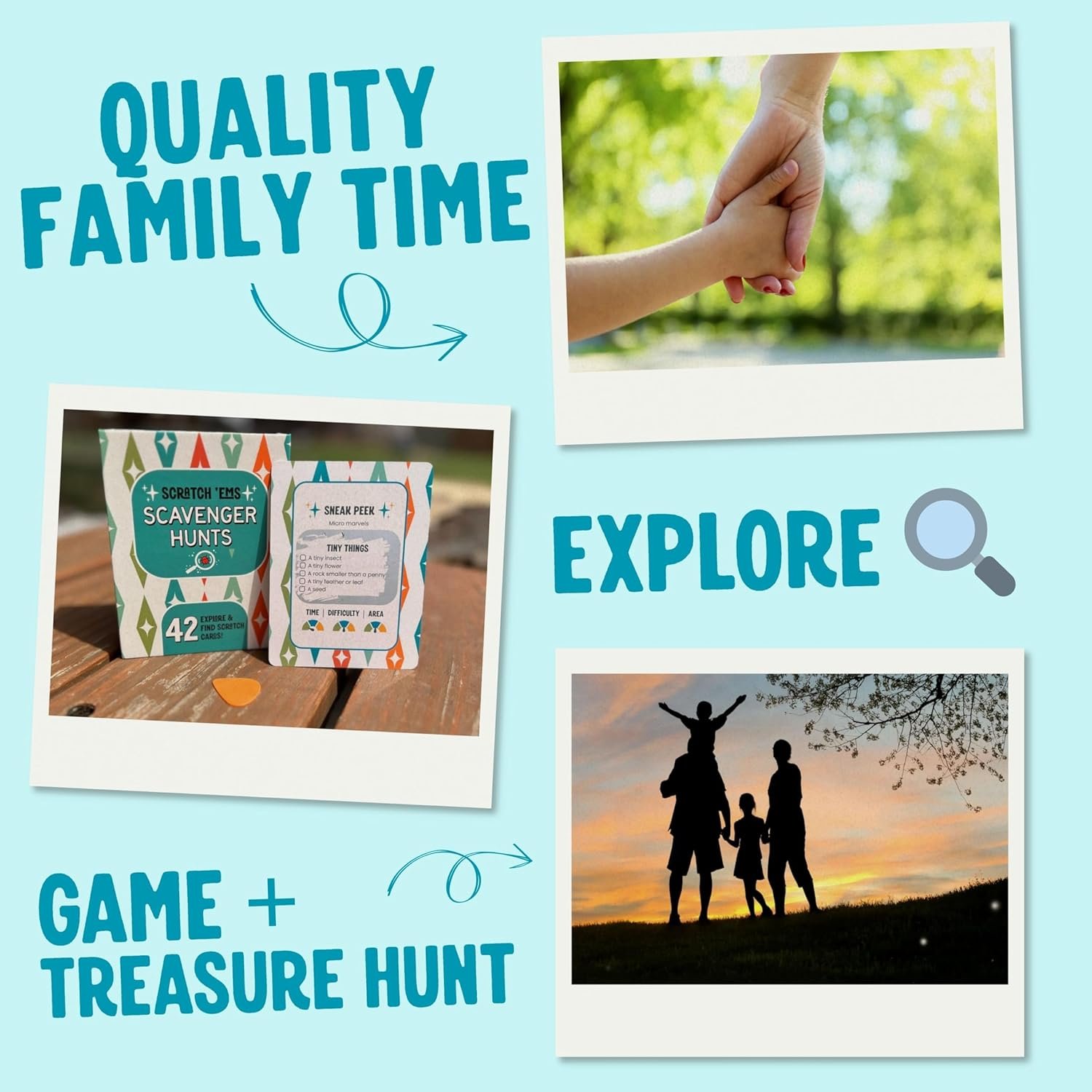Scratch 'Ems Scavenger Hunts | 42 Scratch Off Adventure Cards - Outdoor Scavenger Hunt for Kids & Families | All Season, Reusable Scratch-Off Cards for Screen-Free Fun, Nature Activity & Camping - Image 7