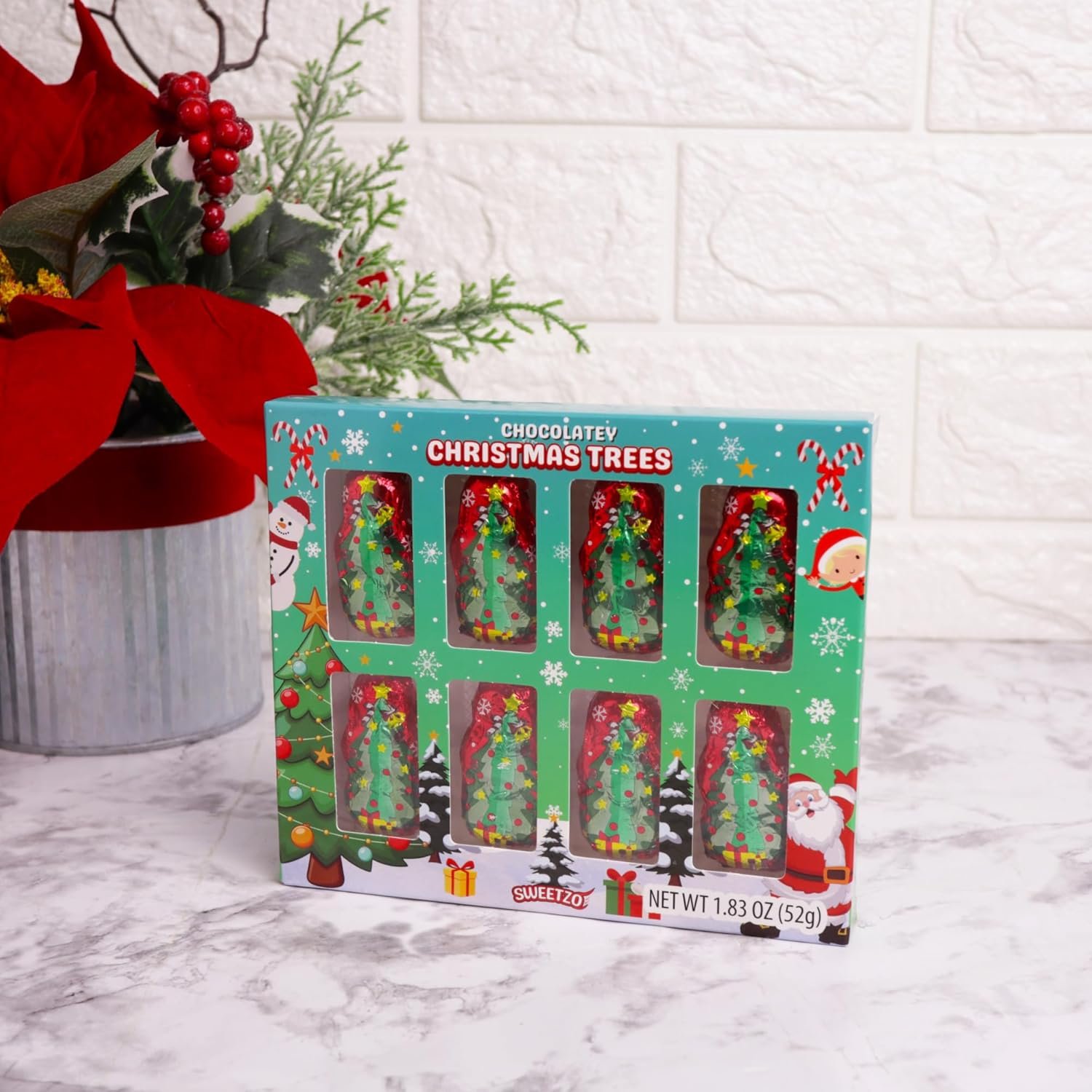 Mini Chocolatey Christmas Trees, Individually Foil Wrapped Candies, Festive Stocking Stuffer Gifts, 8 Pieces Inside, 1.83 Ounces - Image 7