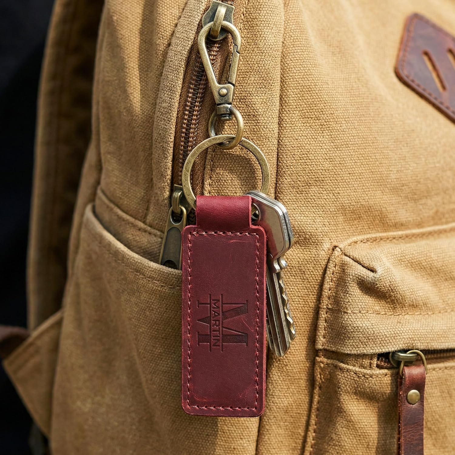 Onedor Custom Keychain, Personalized keychains, Genuine Leather Key Chain Holder Engrave Name Text, Customized Gifts for Men - Image 6