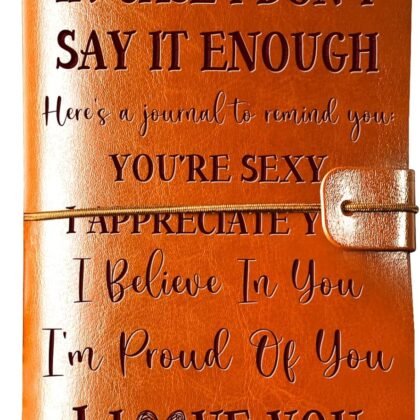 Romantic Gifts for Her Him, Romantic I Love You Leather Journal, 140 Page Refillable Writing Journal, Anniversary Birthday Mothers Day Gifts for Her Him Girlfriend Boyfriend Wife Husband