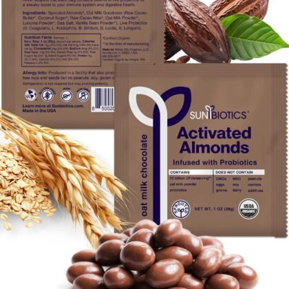 Sunbiotics Activated Organic Sprouted Almonds - Oat Milk Chocolate, Pack of 1