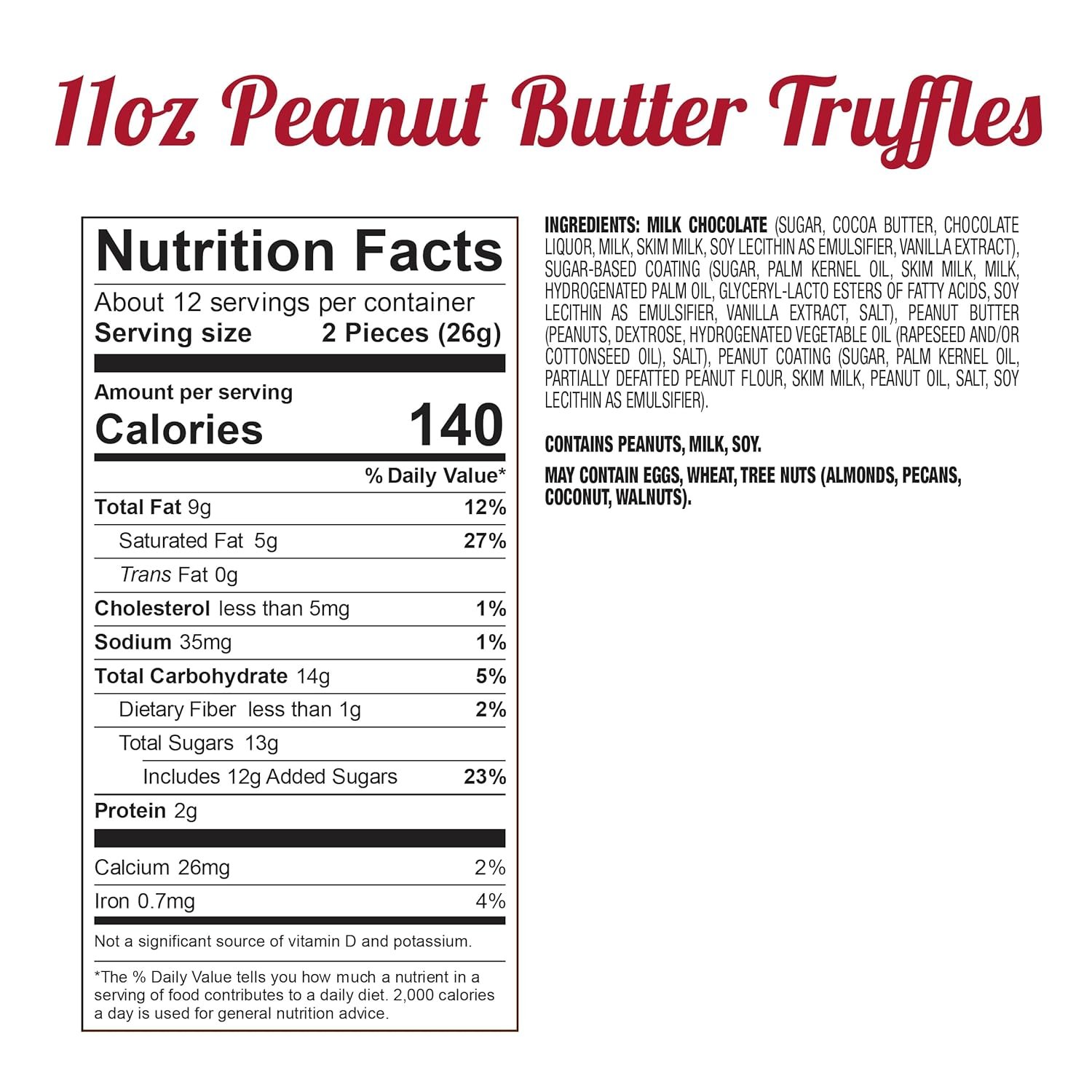 Fannie May, Milk Chocolate Candy, Peanut Butter Truffles, Gift Box, 11 oz - Image 2