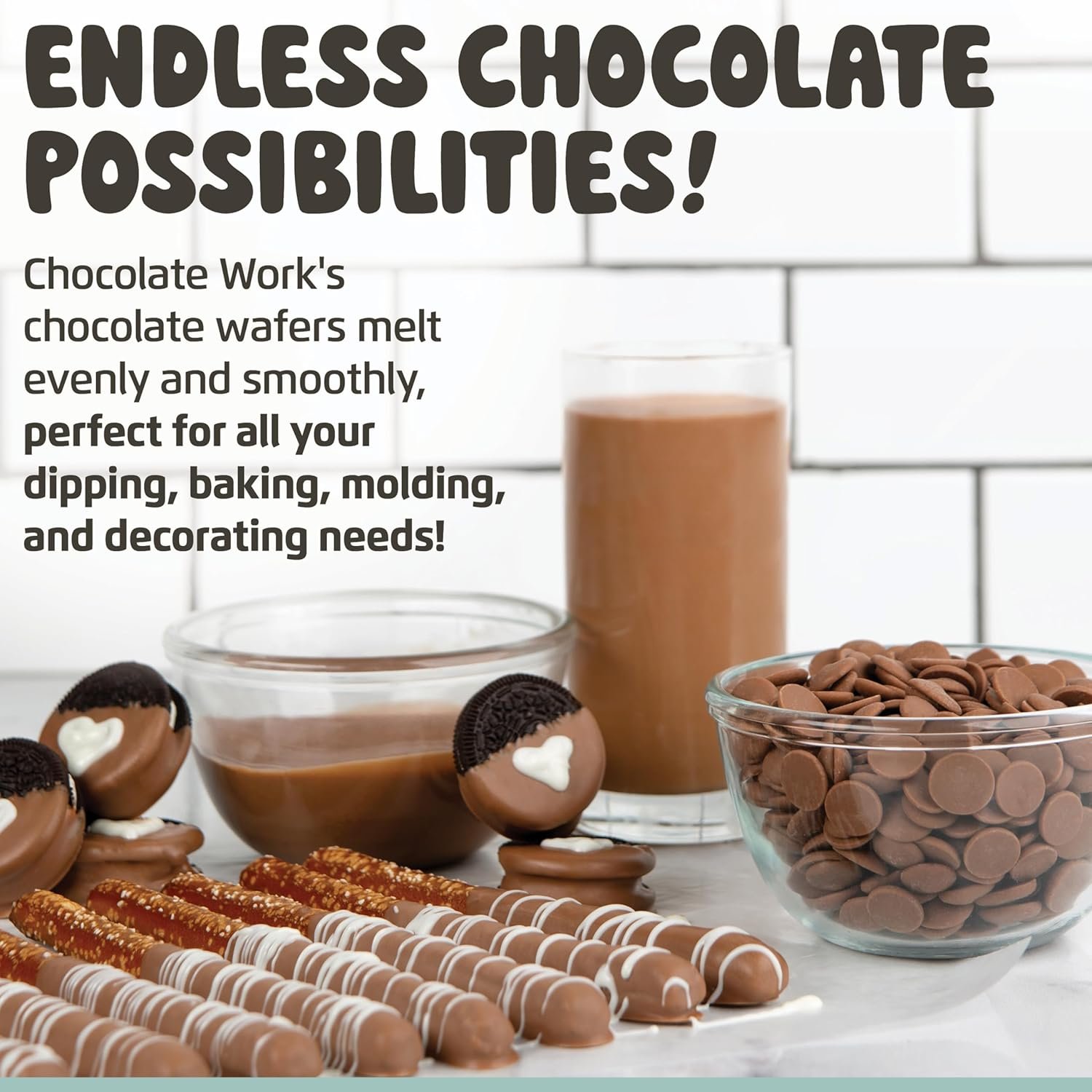 Chocolate Works Milk Chocolate Melting Chocolate Wafers, 2.5lb (Pack of 1) - Image 5