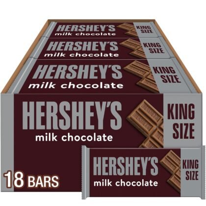 HERSHEY'S Milk Chocolate King Size, Candy Bars, 2.6 oz (18 Count)