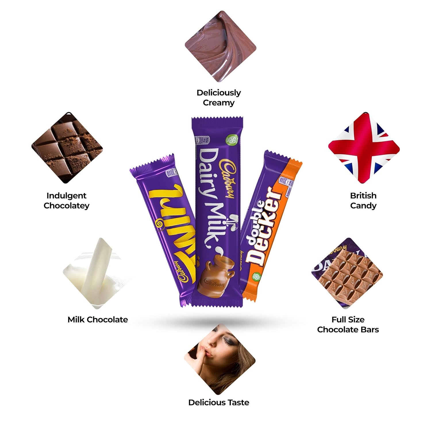 Chocolate Bar Variety Pack - 12 Assorted Chocolate Bars Including Dairy Milk, Crunchie, Wispa, Twirl, and More - Imported British Chocolate - Bundled By Zuvo - Gift Hamper - Image 2