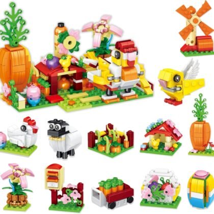 Sawaruita 12-Pack Easter Egg Filler Building Blocks Mini Toys for Kids - Easter Basket Stuffers Gifts for Boys Girls Teens