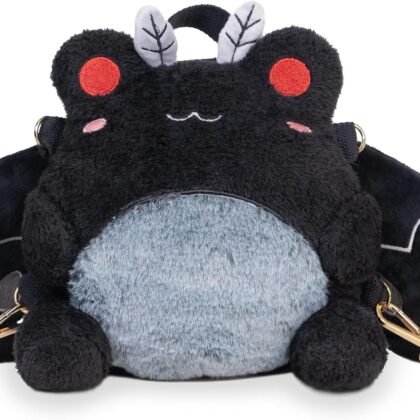 Cuddle Barn PlushGoals - Mothman Wawa Backpack Stuffed Animal Kawaii Cute Fuzzy Plush Bag Crossbody, 9 inches