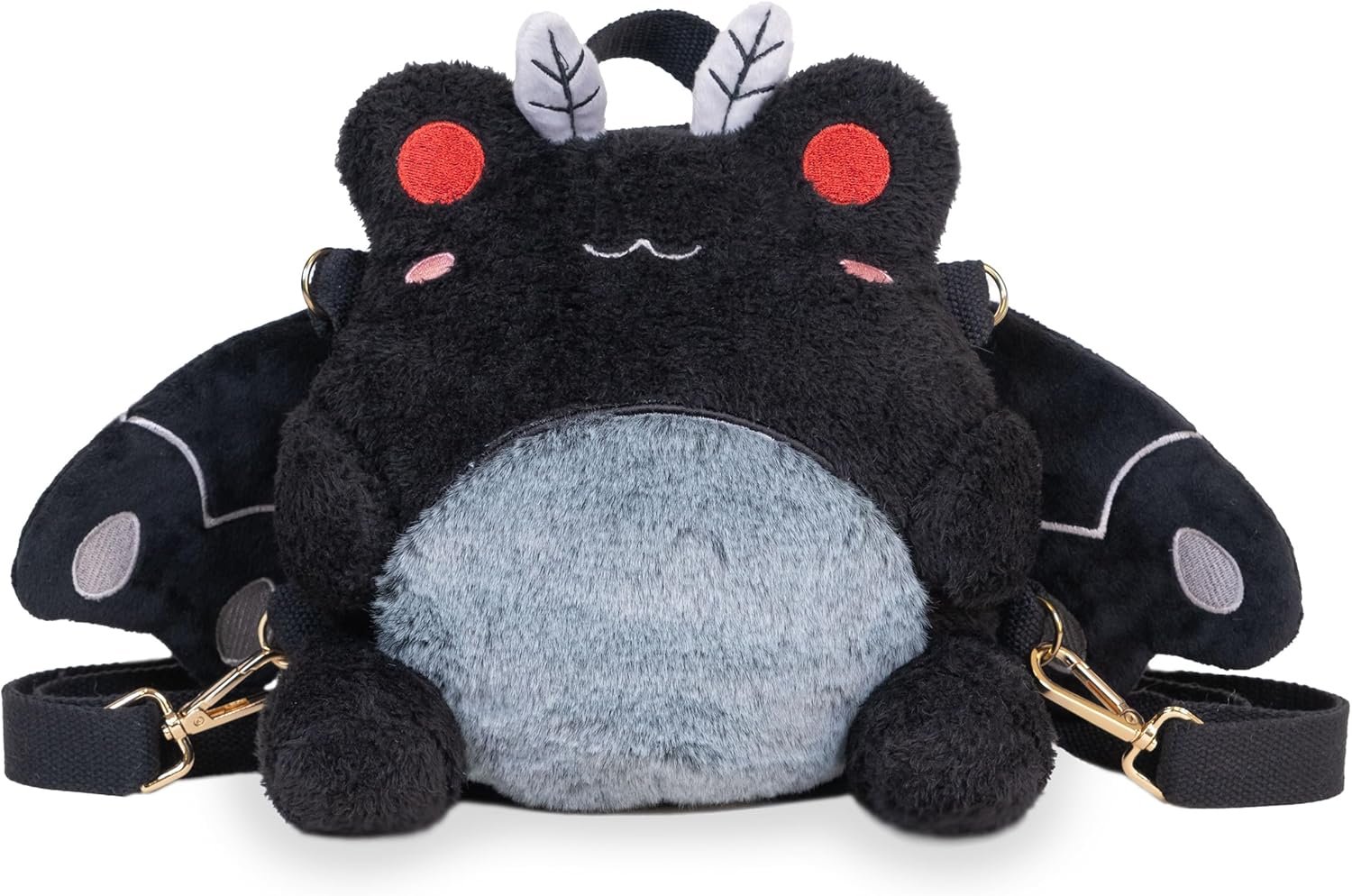 Cuddle Barn PlushGoals - Mothman Wawa Backpack Stuffed Animal Kawaii Cute Fuzzy Plush Bag Crossbody, 9 inches