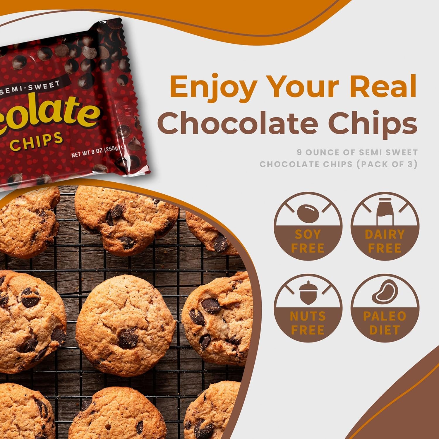 Lieber’s Vegan Semi-Sweet Real Chocolate Chips, 9 oz – Gluten Free, Dairy Free, Kosher Parve, Low Calorie Chocolate Chips for Baking (9 Oz Pack Of 3) - Image 6