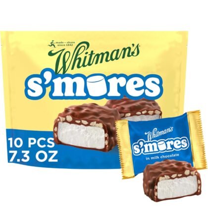 WHITMAN'S S'Mores Milk Chocolate Candy Classic Marshmallow, Bag 7.3 oz.