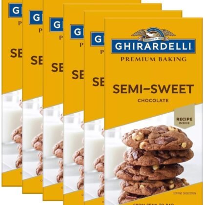 Ghirardelli Chocolate Baking Bar, Semi-Sweet Chocolate, 4-Ounce Bars (Pack of 6)