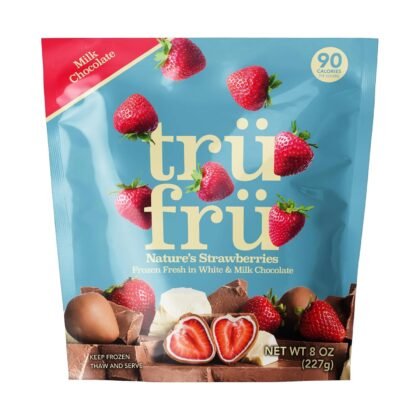 Tru Fru, Frozen Strawberries White And Milk Chocolate, 8 Ounce