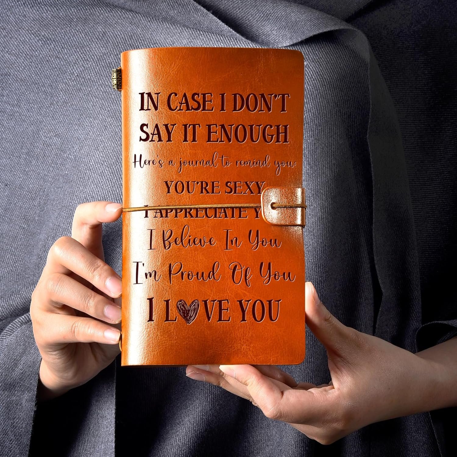 Romantic Gifts for Her Him, Romantic I Love You Leather Journal, 140 Page Refillable Writing Journal, Anniversary Birthday Mothers Day Gifts for Her Him Girlfriend Boyfriend Wife Husband - Image 3