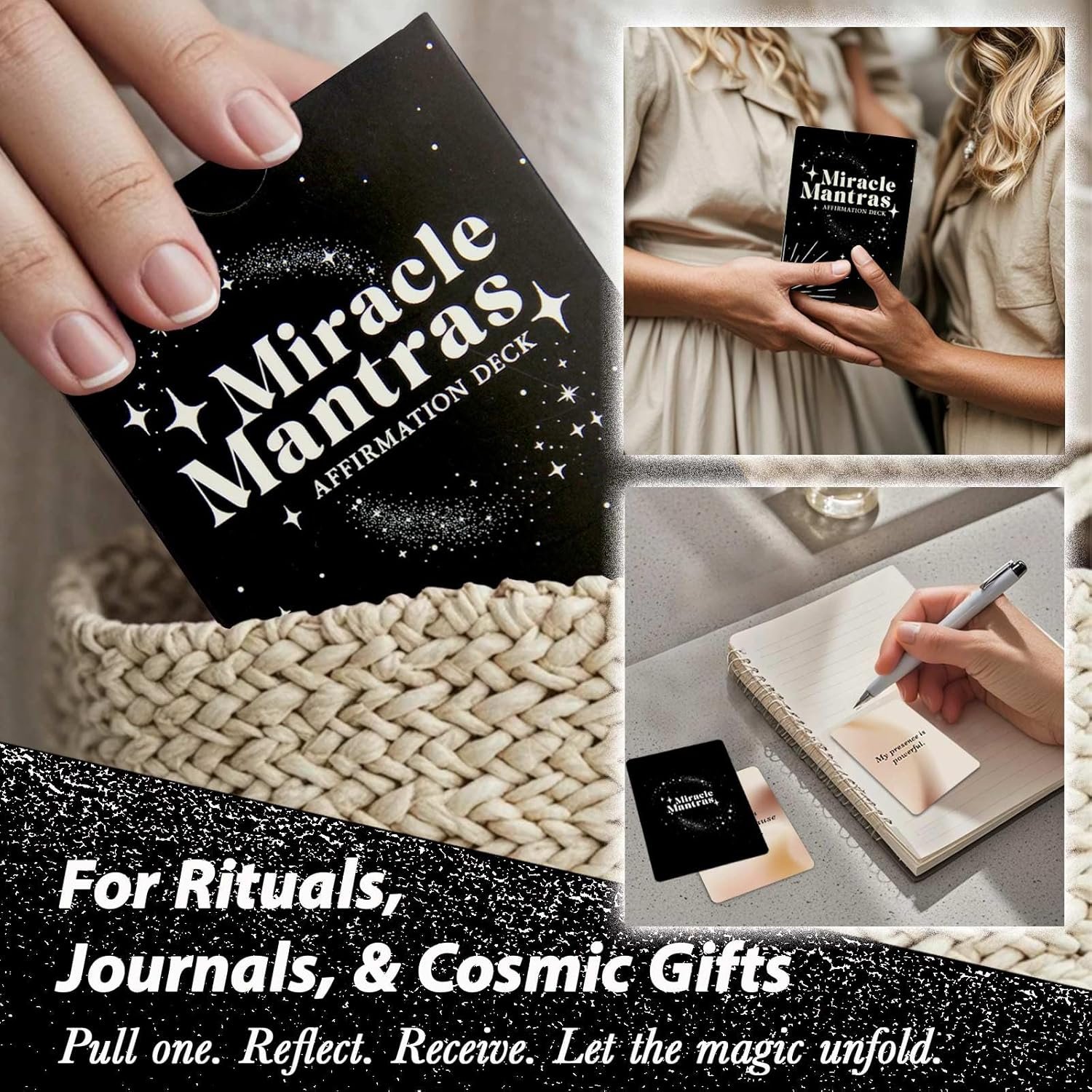 Miracle Mantras Affirmation Deck, Mindfulness Affirmation Cards for Women & Men, 62 Daily Positive Motivation Self-Love Cards, Easter Basket Stuffer Gift for Friend, Sister, Coworker - Image 3
