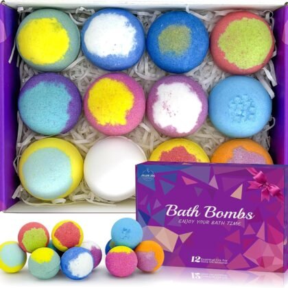 Bath Bombs for Women Gift Set 12 Pack Natural Relaxing Bath Bombs for Her，Aromatherapy Bubble Bath & Fizzy, Handmade Birthday Easter Basket Gifts for Women Gifts idea for Wife/Teens, Girlfriend,Kids