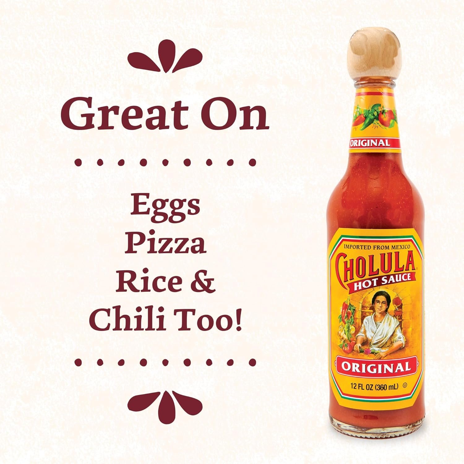 Cholula Hot Sauce Multipack, Original, Product of Mexico, Gift Set Includes Three 12 Fl Oz Bottles, Blend of Arbol & Piquin Peppers with Spices for Eggs, Rice, Tacos, Huevos Rancheros & More, 3 count - Image 7