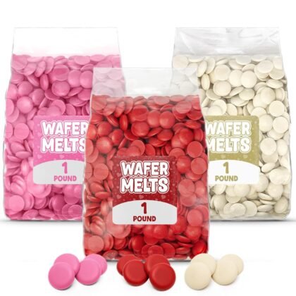 Valentine Candy Melts 3 LB Pack – Red, Pink & White Melting Wafers for Cake Pops, Dipping & Decorating – 3 Bags (1 LB Each) Candy Coating for Valentine’s Day Treats & Desserts
