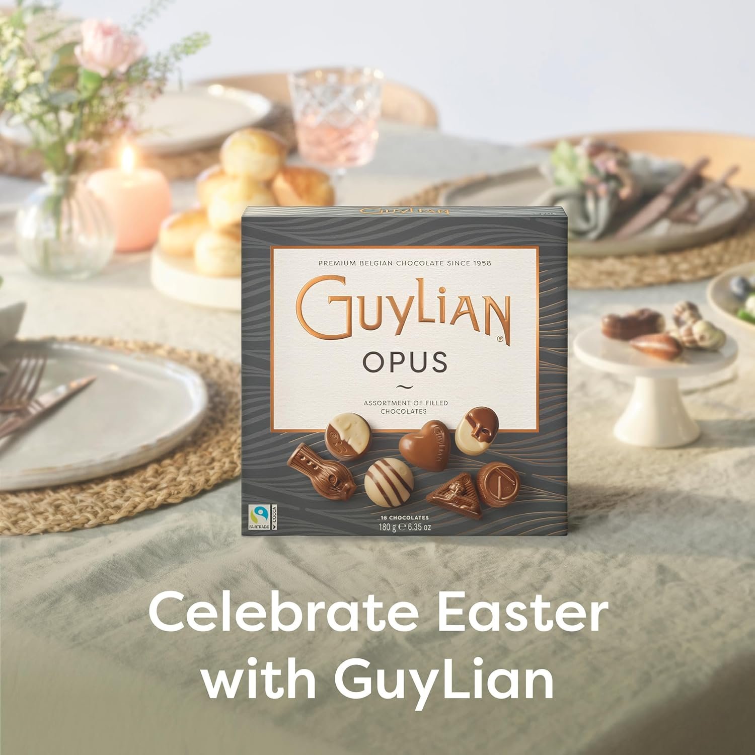 Easter Chocolate Candy Gift Box by GuyLian, 6.35 oz, 16 pc Opus Luxury Assortment, Premium Gourmet Belgian Chocolate, Easter Basket Stuffers for Adults, Gifts for Kids - Image 3