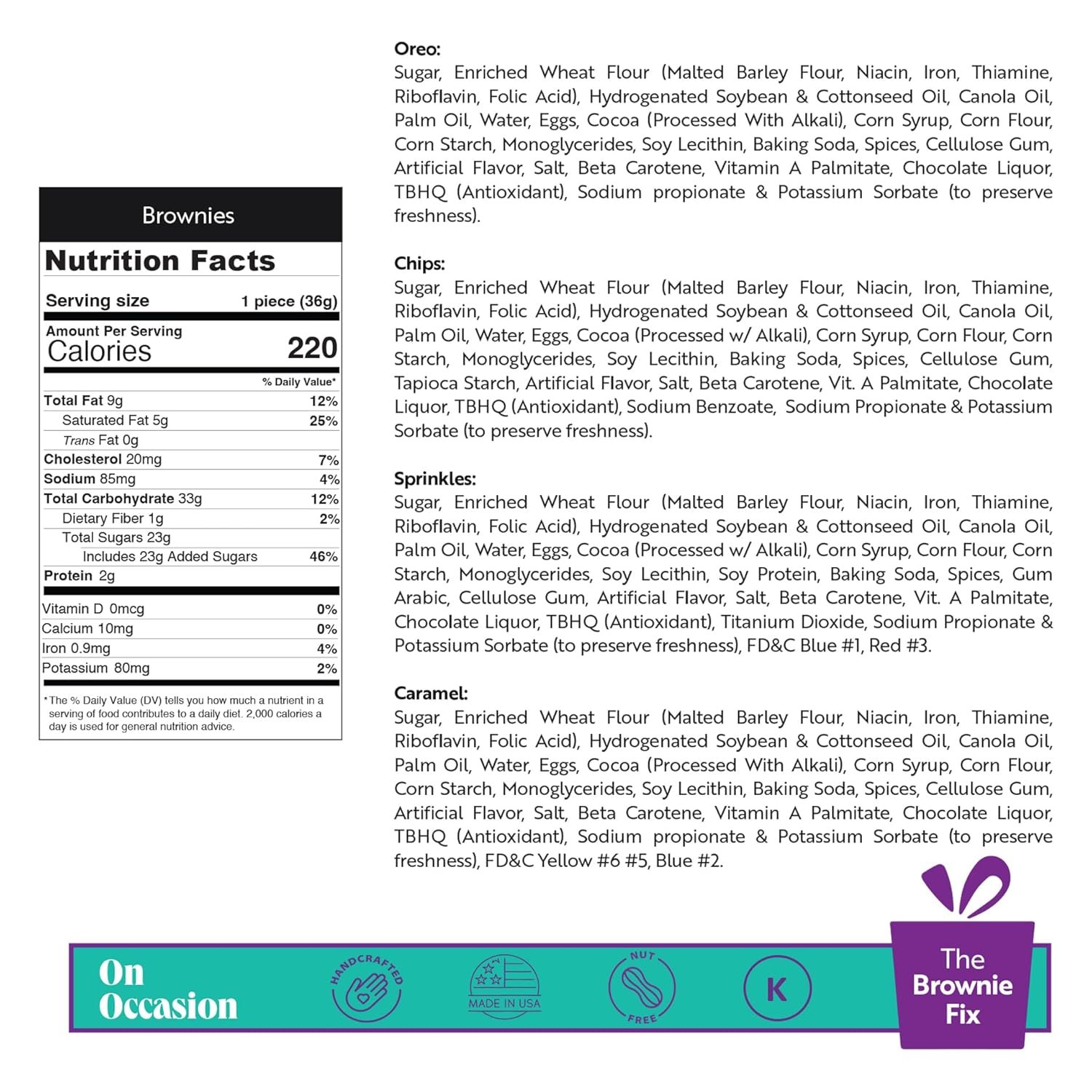 On Occasion Chocolate Brownies Individually Wrapped – Fudge Dessert Easter Brownies Gift Basket – Gourmet Fresh Baked Treats – Premium Bakery Selection Easter Gifts for Men & Women (8 Count) - Image 2