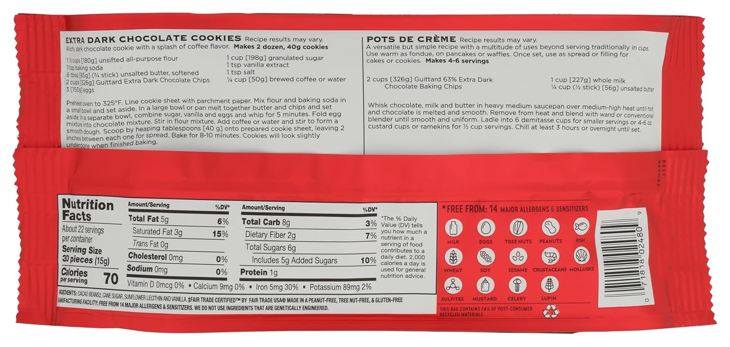 Guittard Baking Chips, 63% Extra Dark Chocolate, 11.5 oz - Image 2