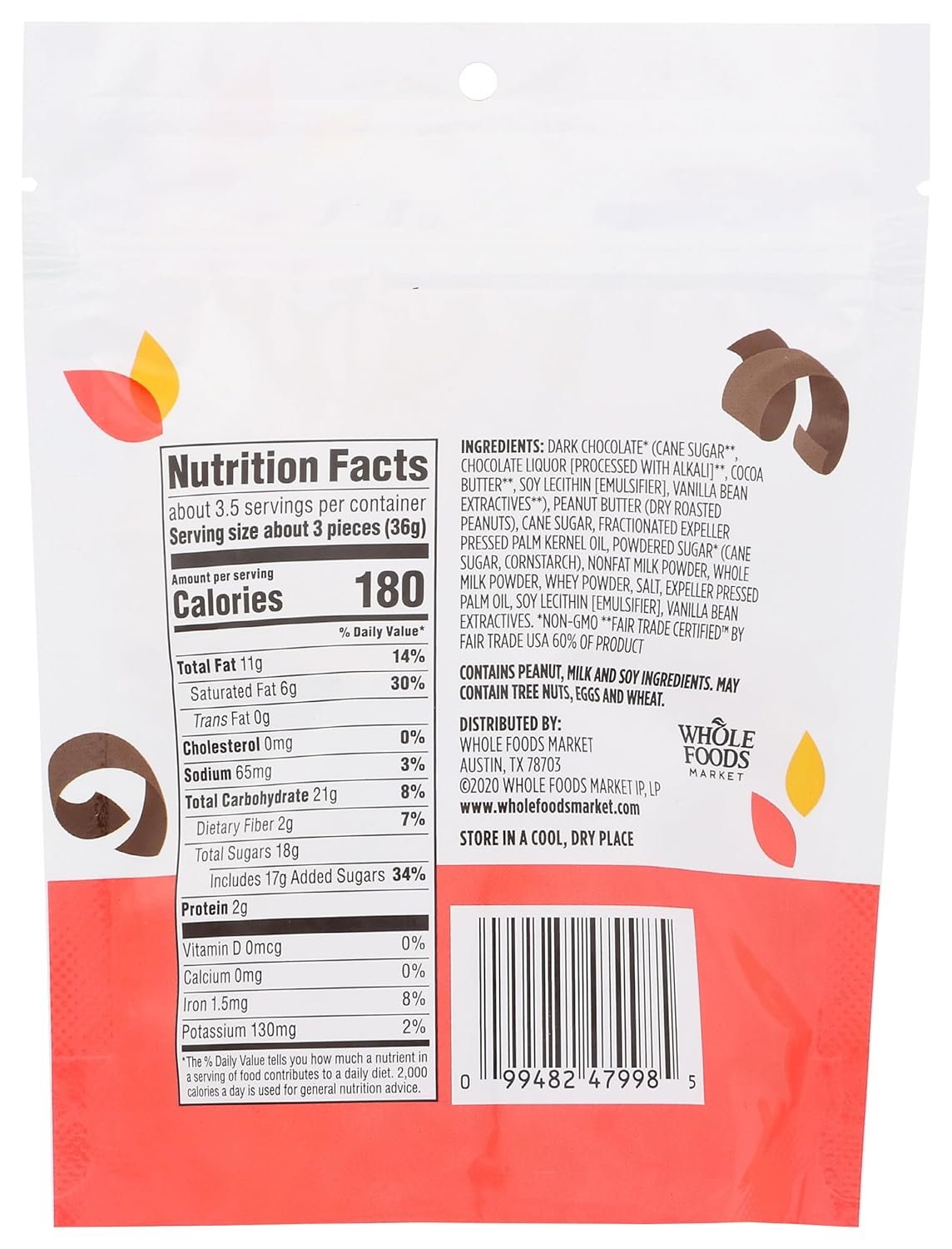 365 by Whole Foods Market, Mini Dark Chocolate Peanut Butter Cups, 4.7 Ounce - Image 2