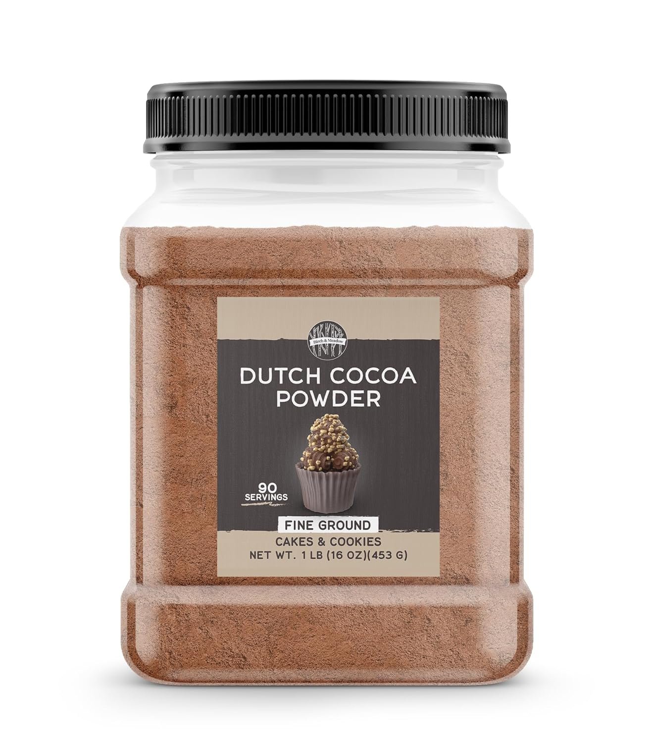 Birch & Meadow 1 lb of Dutch Cocoa Powder, Cookies & Cakes, Chocolate Flavor