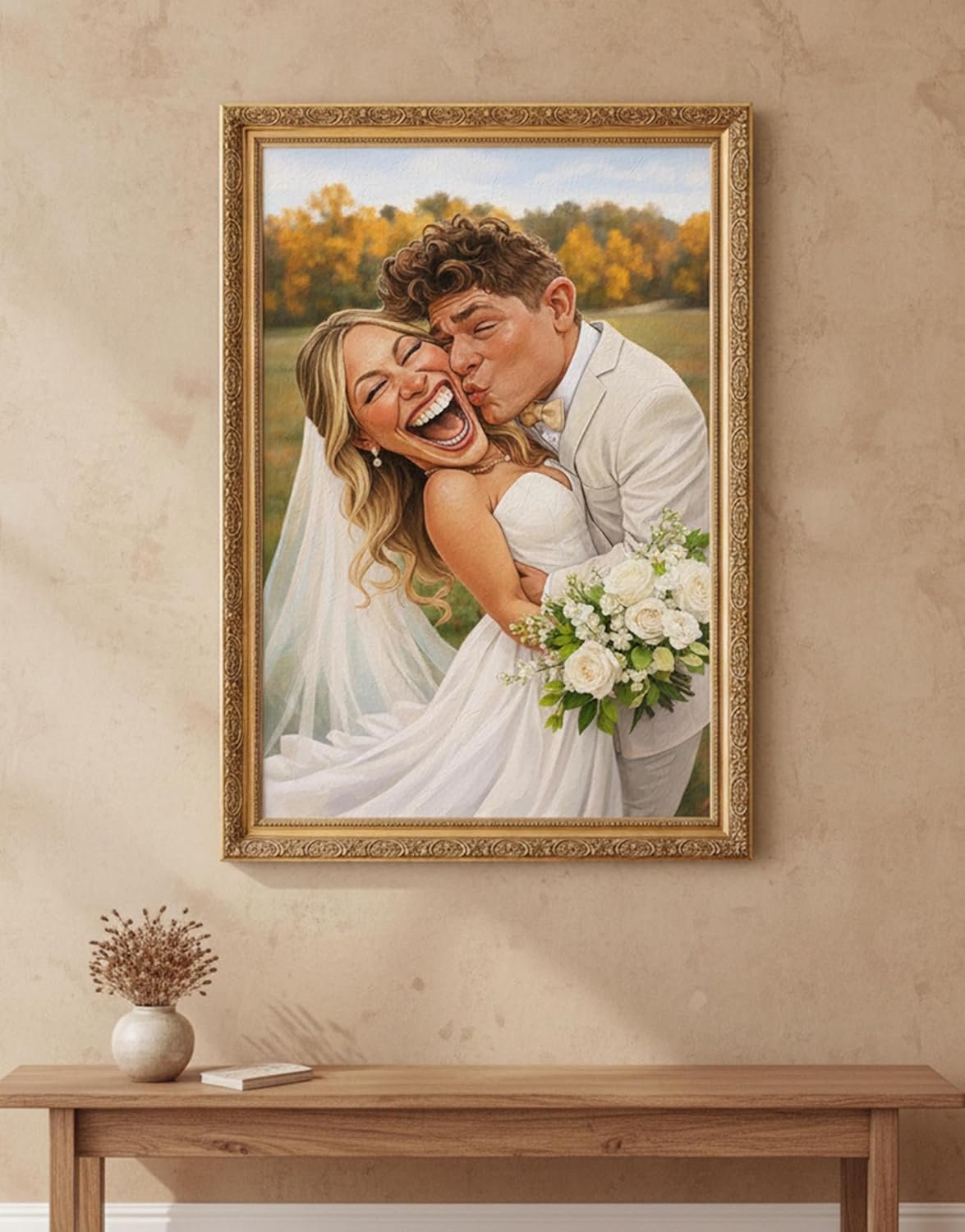 Julyly POD Custom Funny Couple Caricature Portrait, Personalized Photo Gifts, Couple Gifts, Gift for Her, Him, Wife, Husband, Gift Valentine Birthday Wedding Christmas Anniversary for Men Women - Image 6