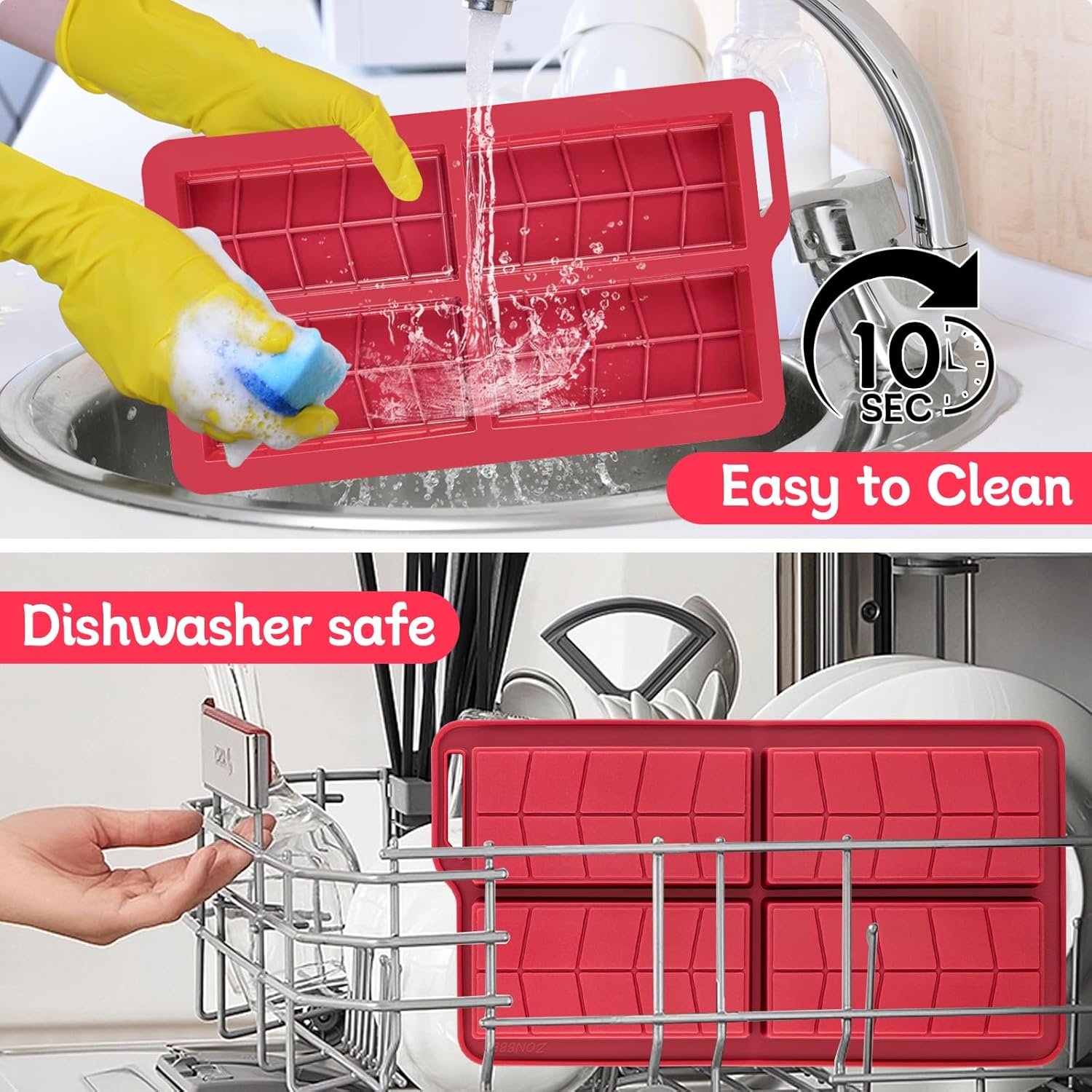 Chocolate Bar Mold 0.82inch Deep 2 Pack,Thick Dubai Stuffed Pistachio Silicone Molds Kit for Making Shapes Filling Candy Granola Bar and Pastry - Image 6