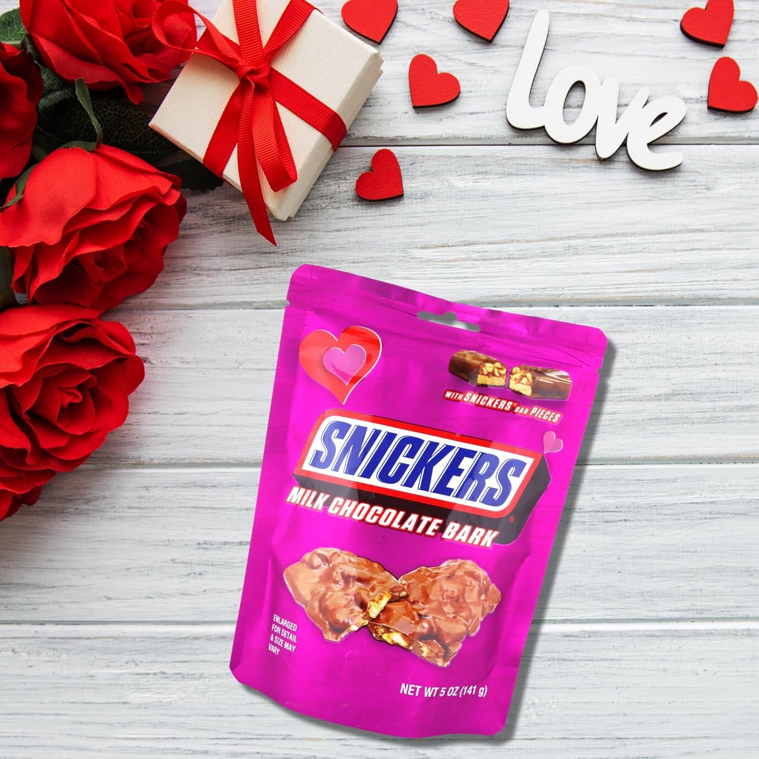 Morris National Inc Limited Edition Valentine’s Day Snickers Bark, Milk Chocolate Candy Bars with Peanuts and Caramel Inside, Party Favor Treats, 5 Ounces - Image 6