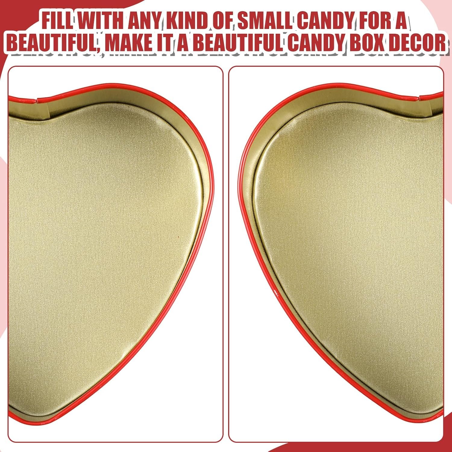 Blulu 6 Pcs Valentine's Day Heart Shaped Metal Tins with Lids 4.72" x 4.33" Valentine Candy Boxes Biscuits Jar Empty Jar Heart Metal Container for Valentines Gift Party Favors (Red) - Image 4