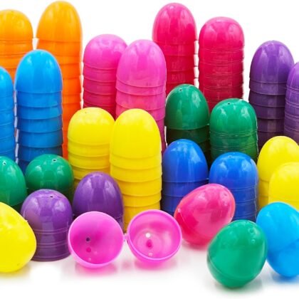 The Dreidel Company Fillable Easter Eggs 50-Pack with Hinge Bulk Colorful Bright Plastic Easter Eggs, Perfect for Easter Egg Hunt, Suprise Egg, Easter Hunt, 2.25" Assorted Colors (50-Pack)