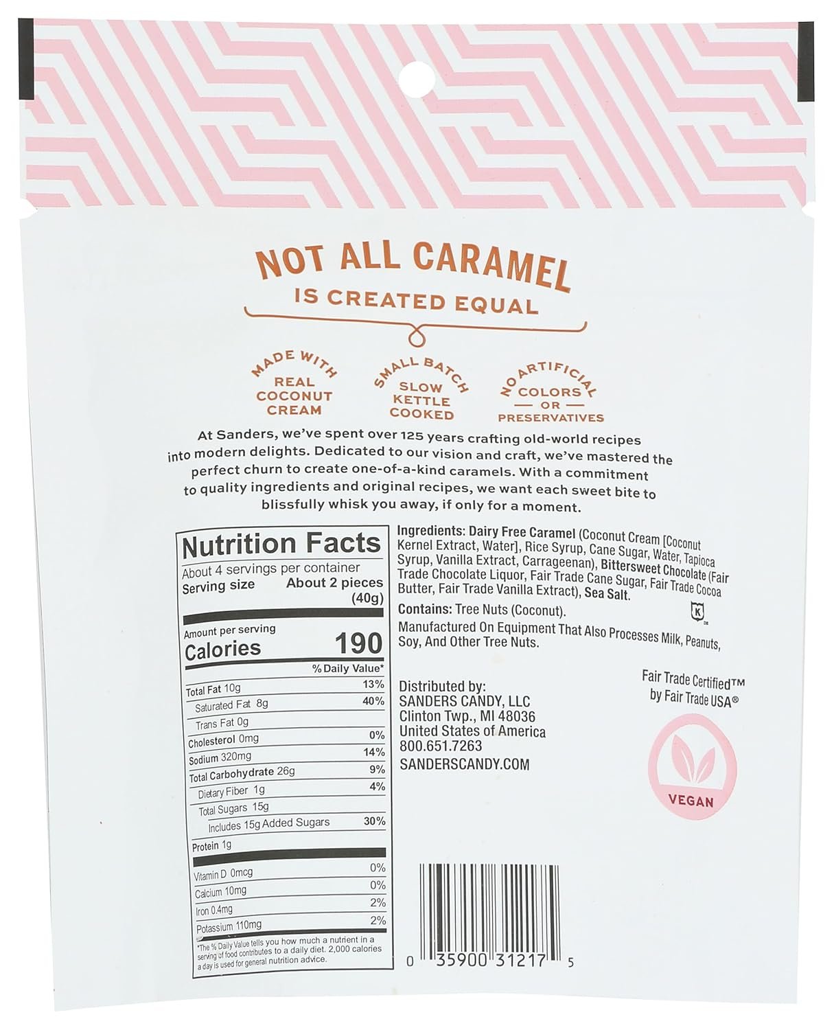 Sanders, Caramels Dark Chocolate Sea Salt, 5.5 Ounce - Image 2