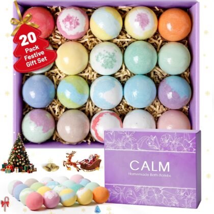 20PCS Bath Bombs for Women Presents Set Natural Wonderful Fizz Effect Bath Bomb with Shea Butter & Essential Oils, Bubble Bath Mothers Day Presents for Mom, Wife, Girlfriend