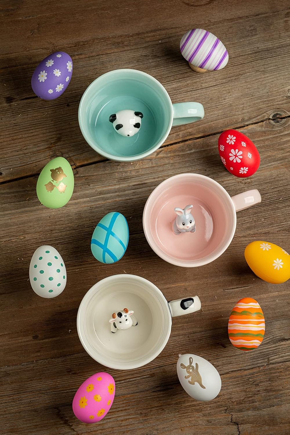 DIHOclub Rabbit Ceramic Cup Hidden 3D Animal Inside Mug,Cute Cartoon Bunny Handmade Figurine Mugs,Easter Gifts,12 OZ (Pink) - Image 8