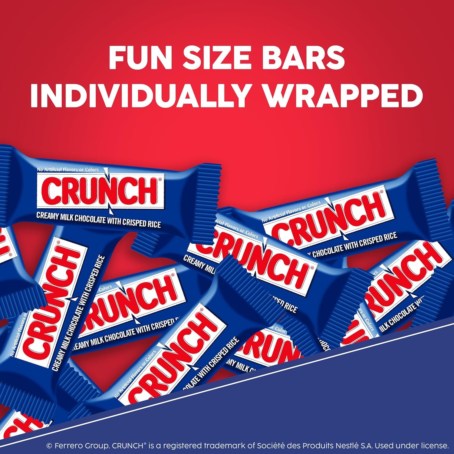 CRUNCH Fun Size Candy Bars, Creamy Milk Chocolate with Crisped Rice, Individually Wrapped Candy, Shareable Pack, 10 oz - Image 4